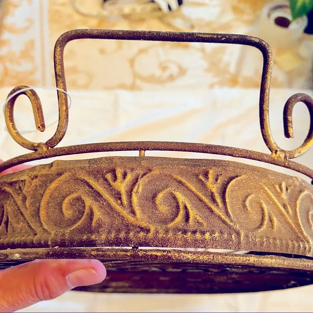 Metal Tray Golden patina look By Pier 1 NWOT